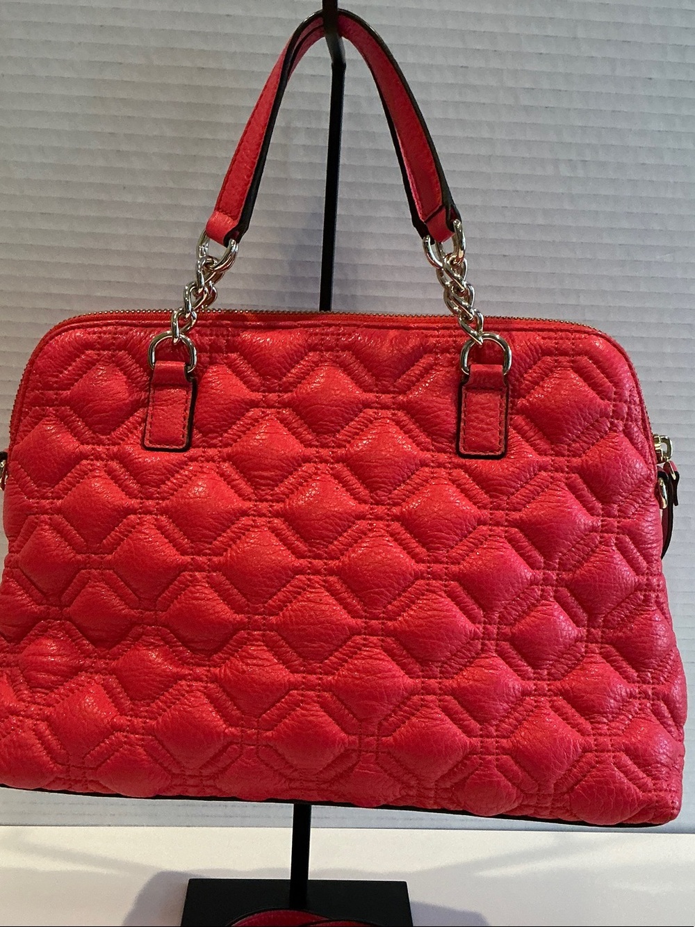 kate spade Quilted Coral Satchel with Gold Hardware - Picture 4 of 8